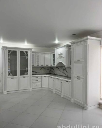 Кухня Венеция — купить в Дагестане от производителя (белый в серебре) — купить в Дагестане