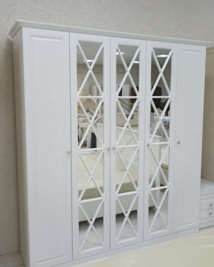 Шкаф Александрия 4дв. белый с зеркалами — купить в Дагестане — купить в Дагестане — фото 1