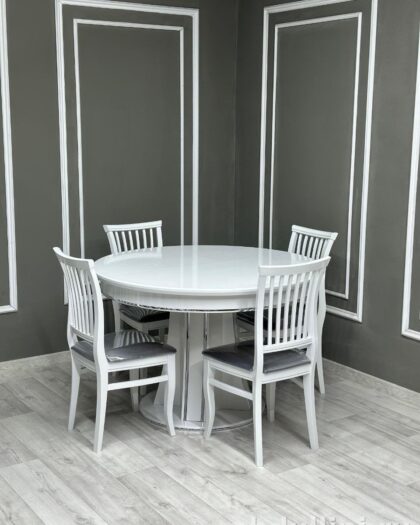 Обеденный комплект Зара с глянцевым столом и стульями Пегас в Дагестане — купить в Дагестане — фото 1