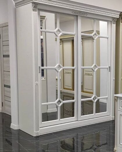Шкаф-купе белый с зеркальными дверями — купить в Дагестане (1800 мм), (1600 мм) — купить в Дагестане