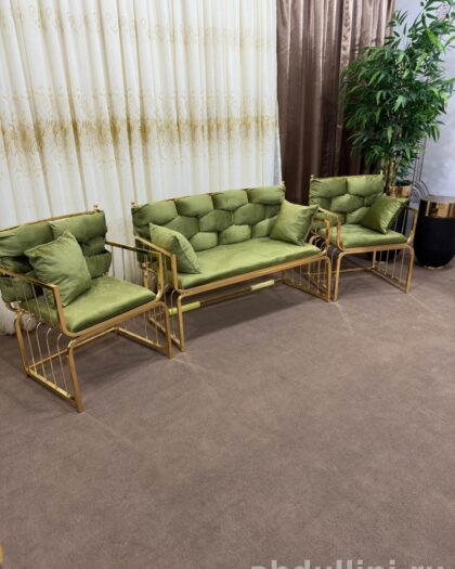 Комплект мебели ELIFA: 2 кресла и диван в оливковом цвете — купить в Дагестане
