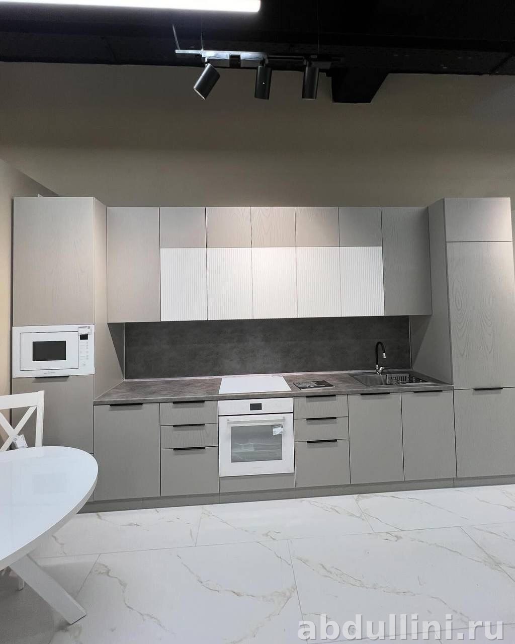 Кухня Плаза 3896 в сером песочном цвете — купить в Дагестане — купить в Дагестане — фото 1