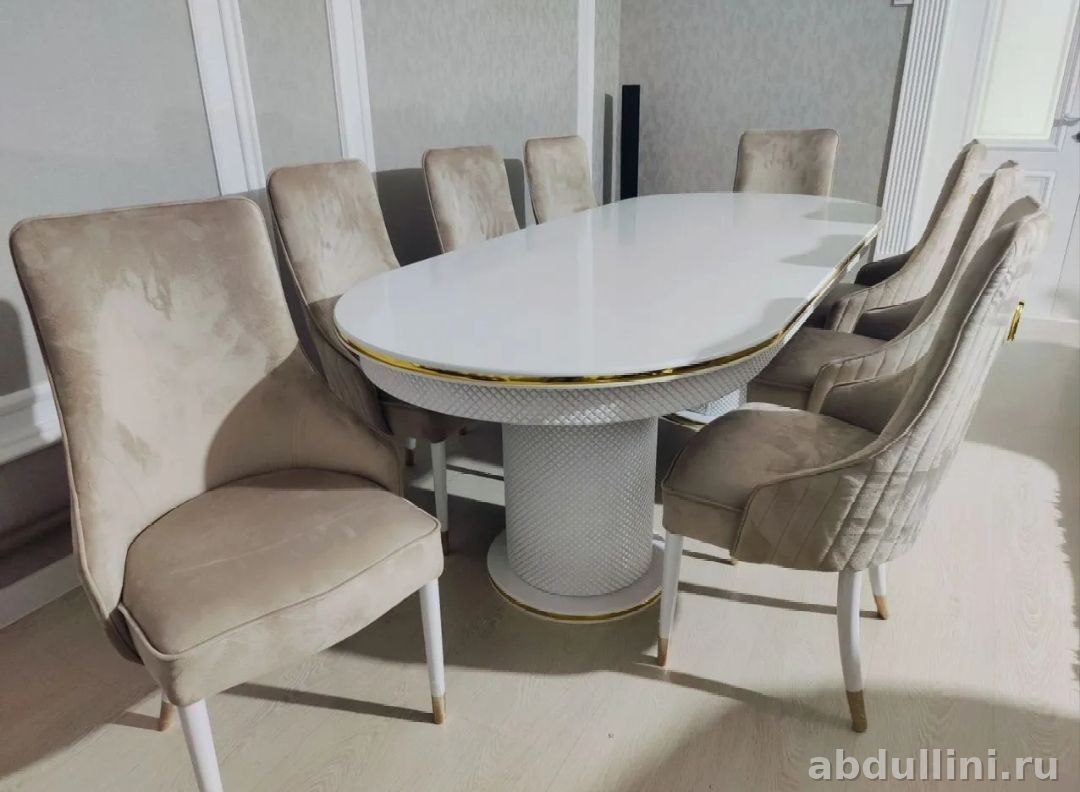 Обеденный комплект Шанель: стол и 8 стульев в Дагестане — купить в Дагестане — фото 1