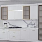 Кухня «МАРАЯ 380» — белый гарнитур с золотыми акцентами — купить в Дагестане