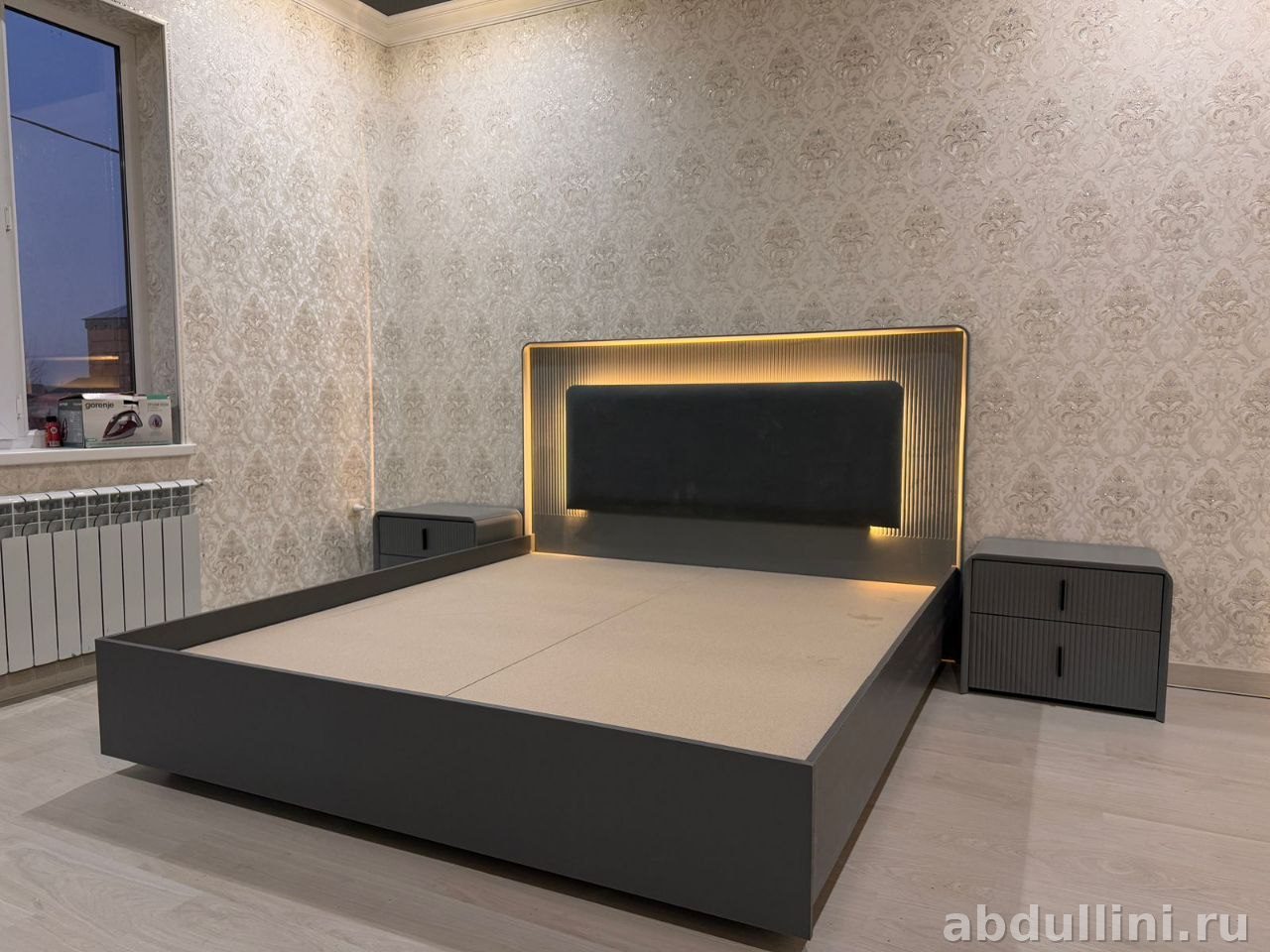 Кровать 4063 с тумбочками в стиле минимализм | Купить в Дагестане — купить в Дагестане — фото 1