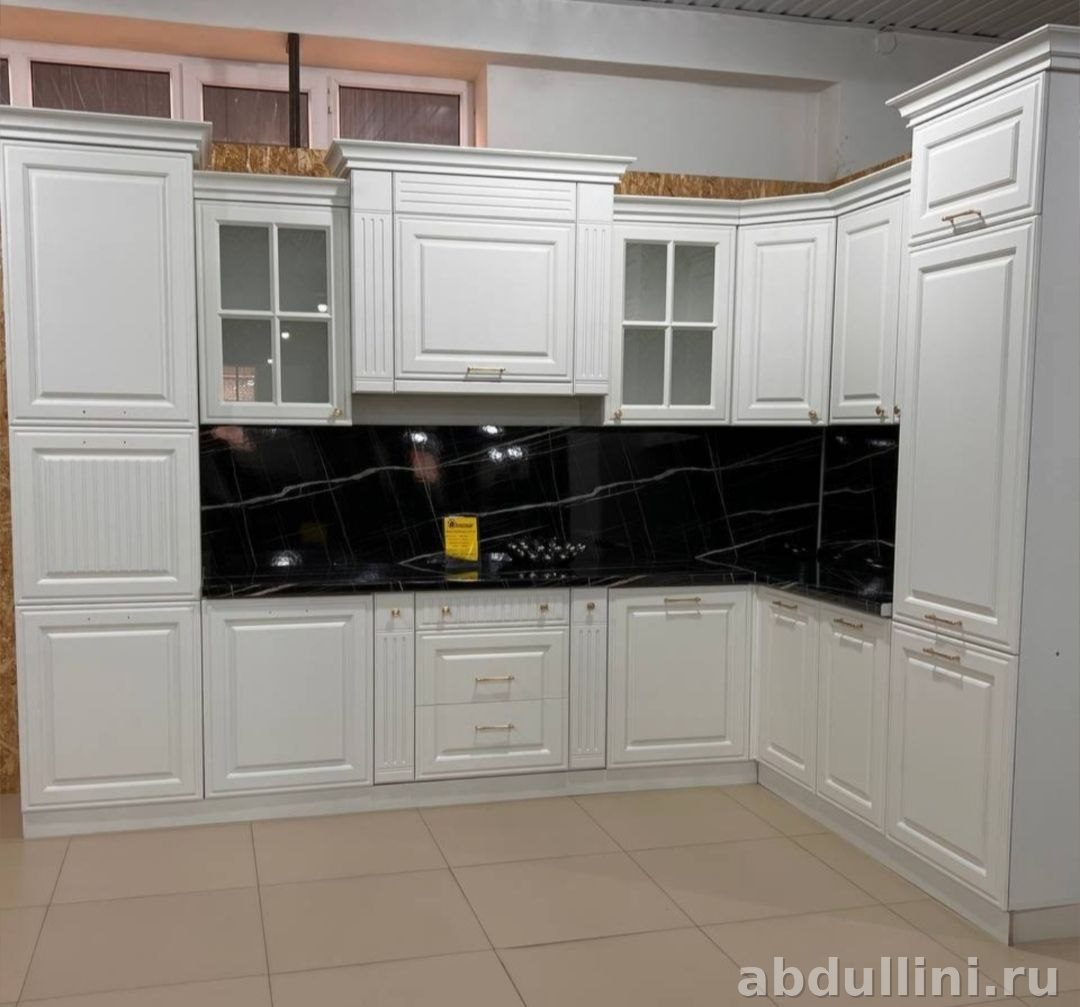 Кухня Гарвард 1 — белая матовая кухня в Дагестане (размер) — купить в Дагестане — фото 1