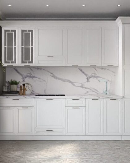 Кухня Арья белая с фрезеровкой — купить в Дагестане — купить в Дагестане