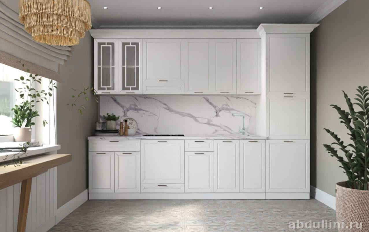 Кухня Арья белая с фрезеровкой — купить в Дагестане — купить в Дагестане
