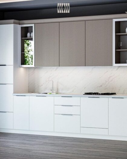 Кухня Ария белый/мокко 3.8 м — купить в Дагестане — купить в Дагестане