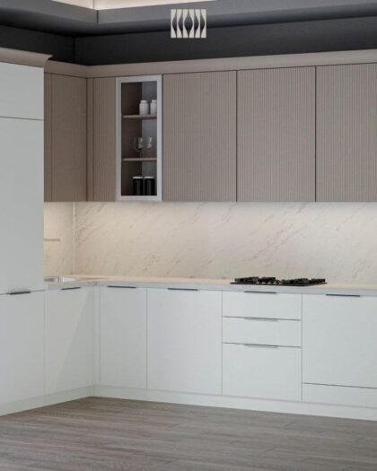 Кухонный гарнитур 'Ария' белый/мокко — мебель на заказ в Дагестане Мокко — купить в Дагестане