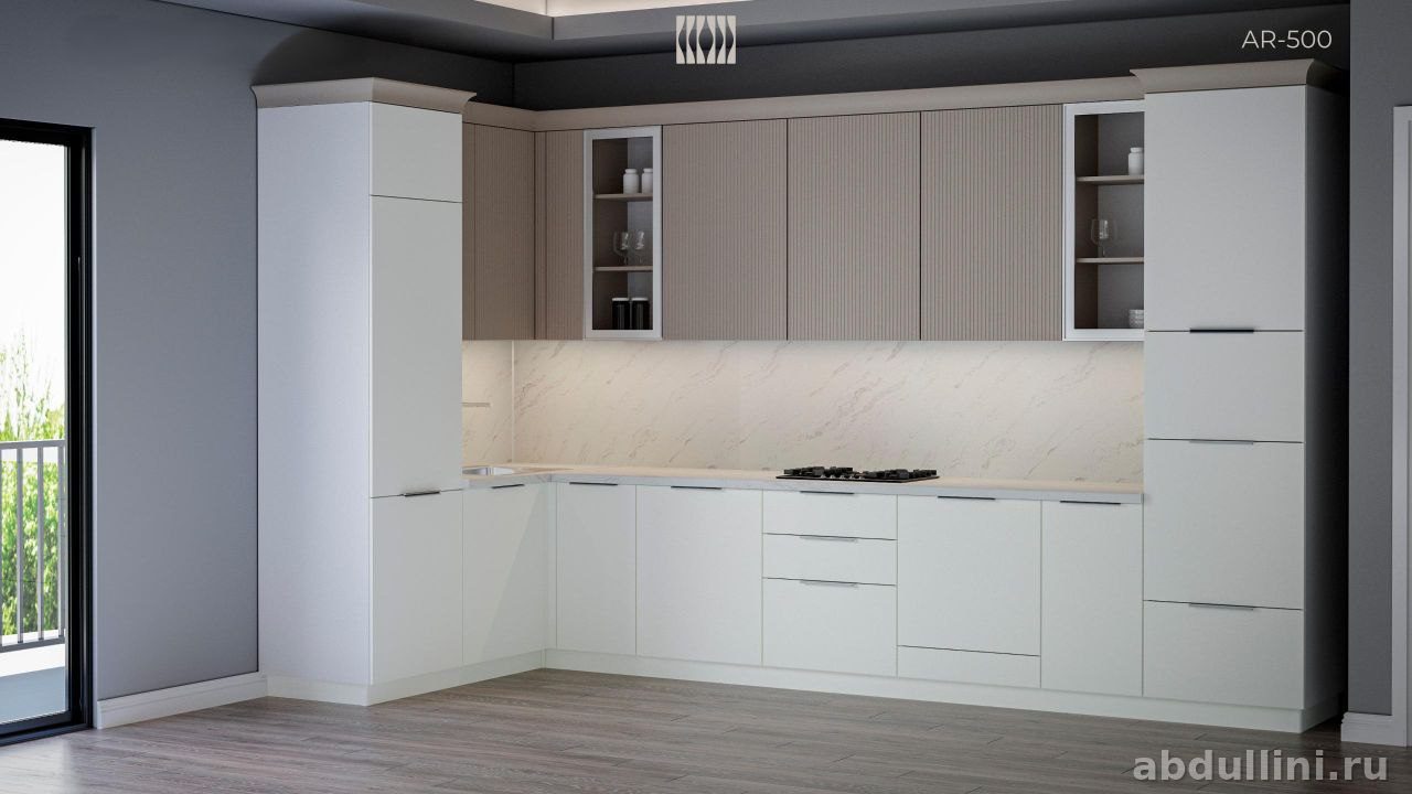 Кухонный гарнитур 'Ария' белый/мокко — мебель на заказ в Дагестане Мокко — купить в Дагестане