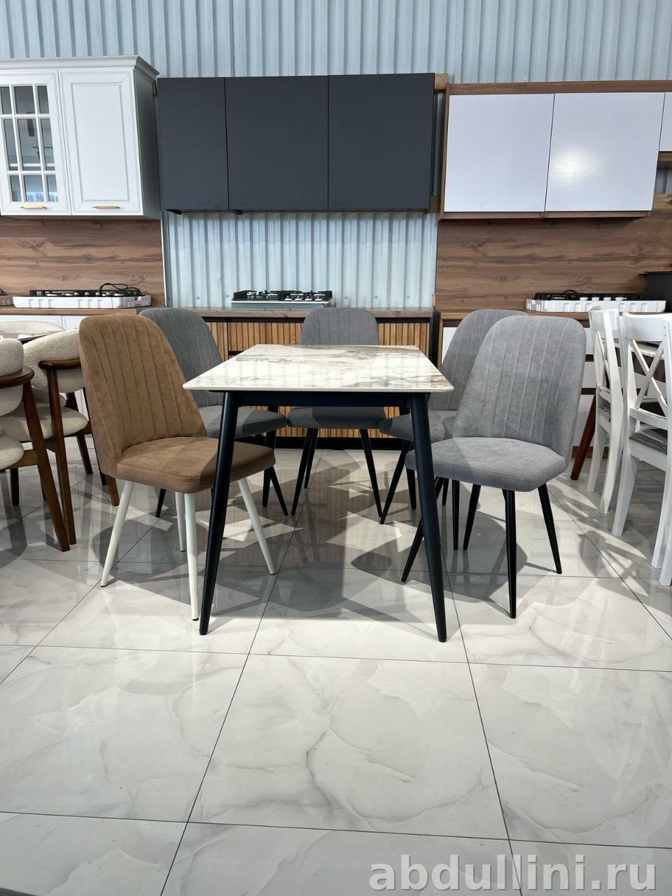 Стол Мрамор с 4 стульями — купить в Дагестане Мрамор