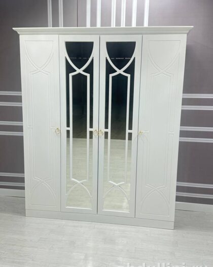 Шкаф «Ника» белый с зеркалами и узорами – купить в Дагестане — купить в Дагестане