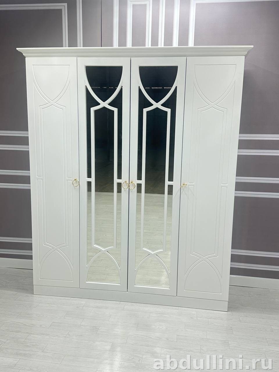 Шкаф «Ника» белый с зеркалами и узорами – купить в Дагестане — купить в Дагестане