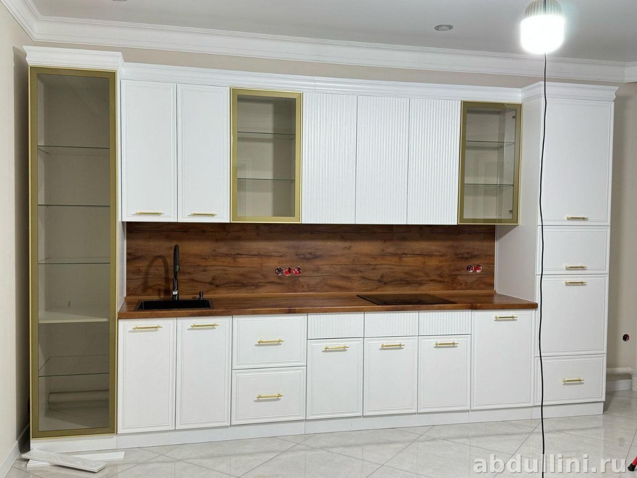 Кухня 'Анжелика' — мебель на заказ в Дагестане (белый в золоте) — купить в Дагестане — фото 1