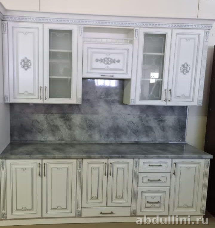 Кухня Афина 19 — белая кухня с карнизом в Дагестане — купить в Дагестане