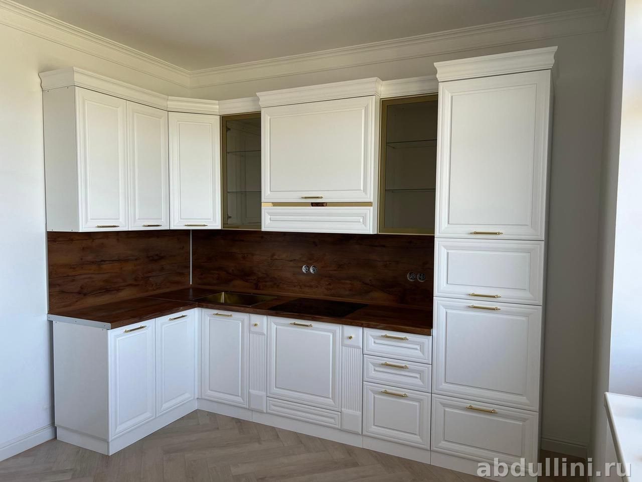 Кухня Анна — белый гарнитур в стиле неоклассика в Дагестане (белый, 300/140 см) — купить в Дагестане