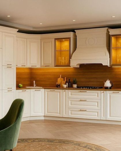 Кухня Светлана LUXE белая с золотом купить в Махачкале