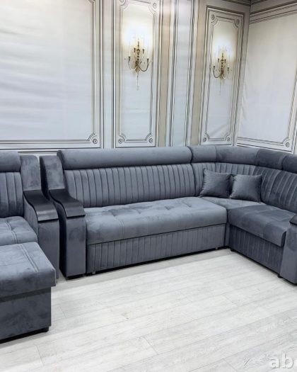 Угловой диван «Мишель» с пуфиком купить в Махачкале — купить в Дагестане — фото 1