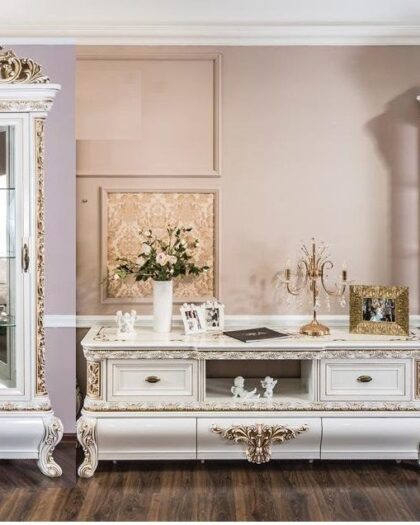 Готовый мебельный комплект ТВ группа Алсу в белом глянце — купить в Дагестане