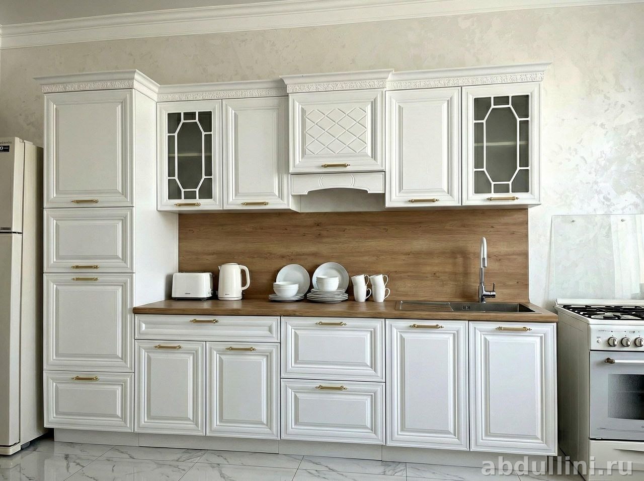 Кухня «Мариам» 3м — купить в Дагестане | Белая матовая кухня