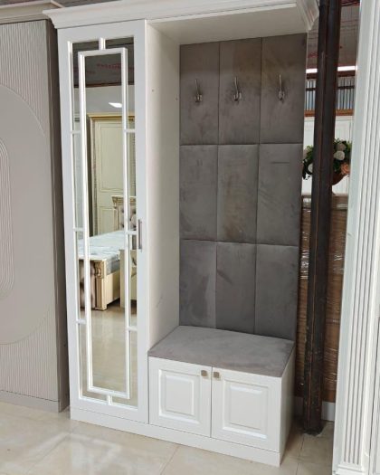 Прихожая Прага — белый мебельный комплект с зеркалом — купить в Дагестане