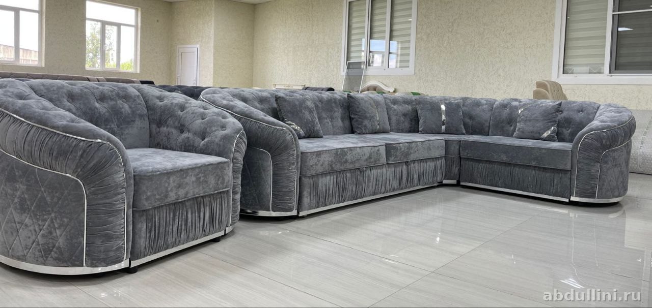 Угловой диван АСТРА в сером цвете — купить в Дагестане (серый) — купить в Дагестане — фото 1