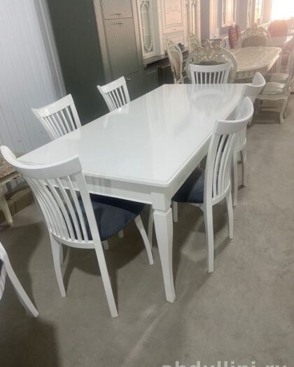 Купить обеденный стол и стулья в белом цвете в Дагестане (белый) — купить в Дагестане — фото 1