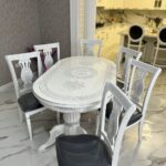 Обеденный стол 120 с 6 стульями в белом цвете – купить в Дагестане — купить в Дагестане