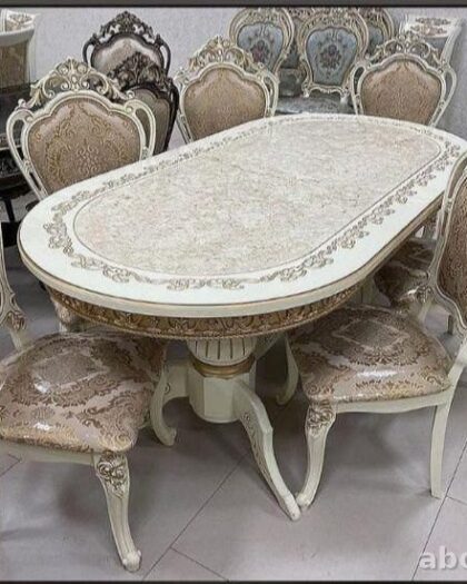 Раздвижной стол с 6 стульями в классическом стиле — купить в Дагестане другой размер — купить в Дагестане