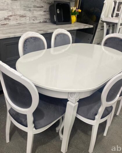 Обеденный стол с 6 стульями в стиле неоклассика купить в Дагестане (6 стульев) — купить в Дагестане