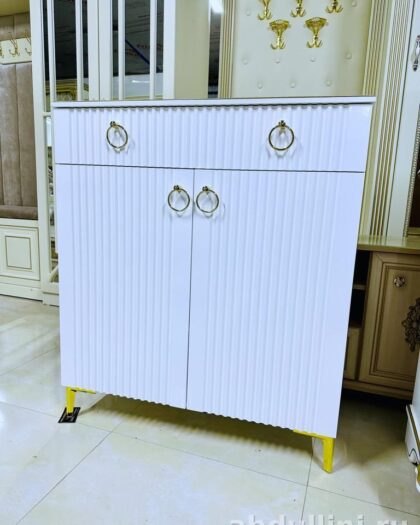 Обувница 155 белая с золотистой фурнитурой — купить в Дагестане — купить в Дагестане