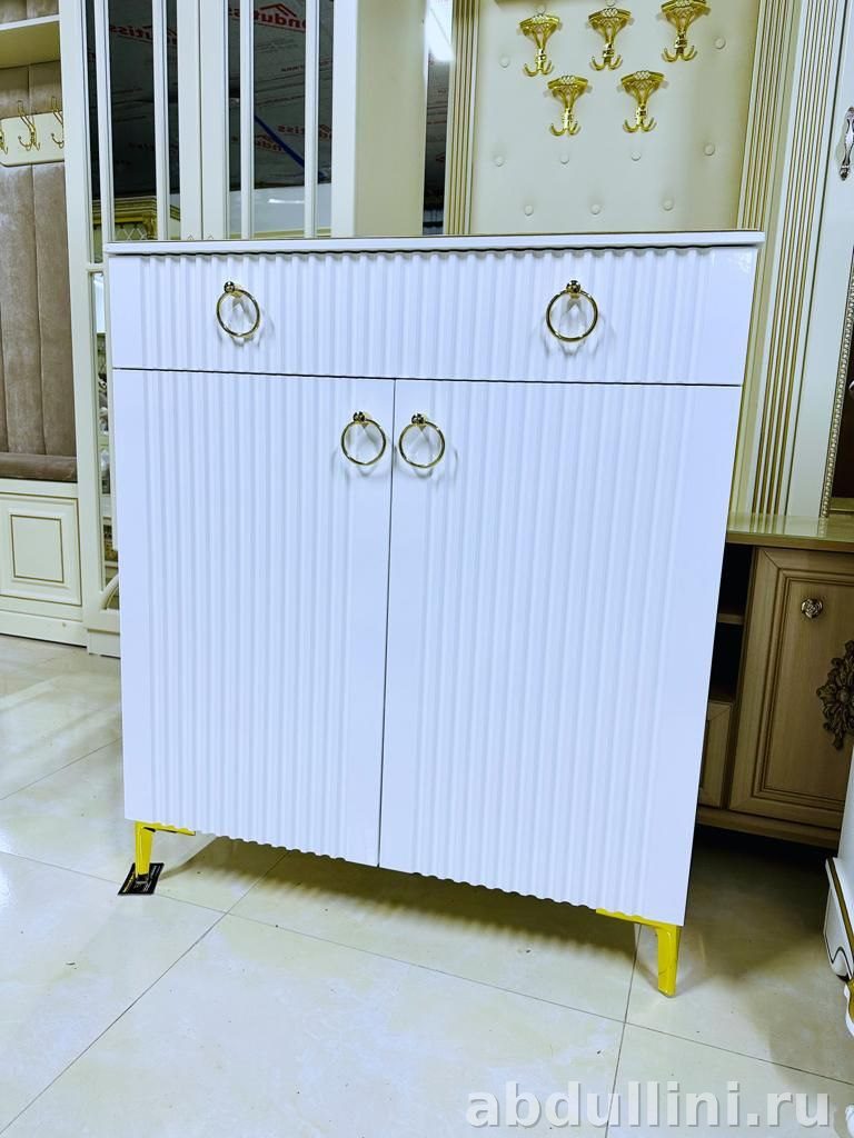 Обувница 155 белая с золотистой фурнитурой — купить в Дагестане — купить в Дагестане