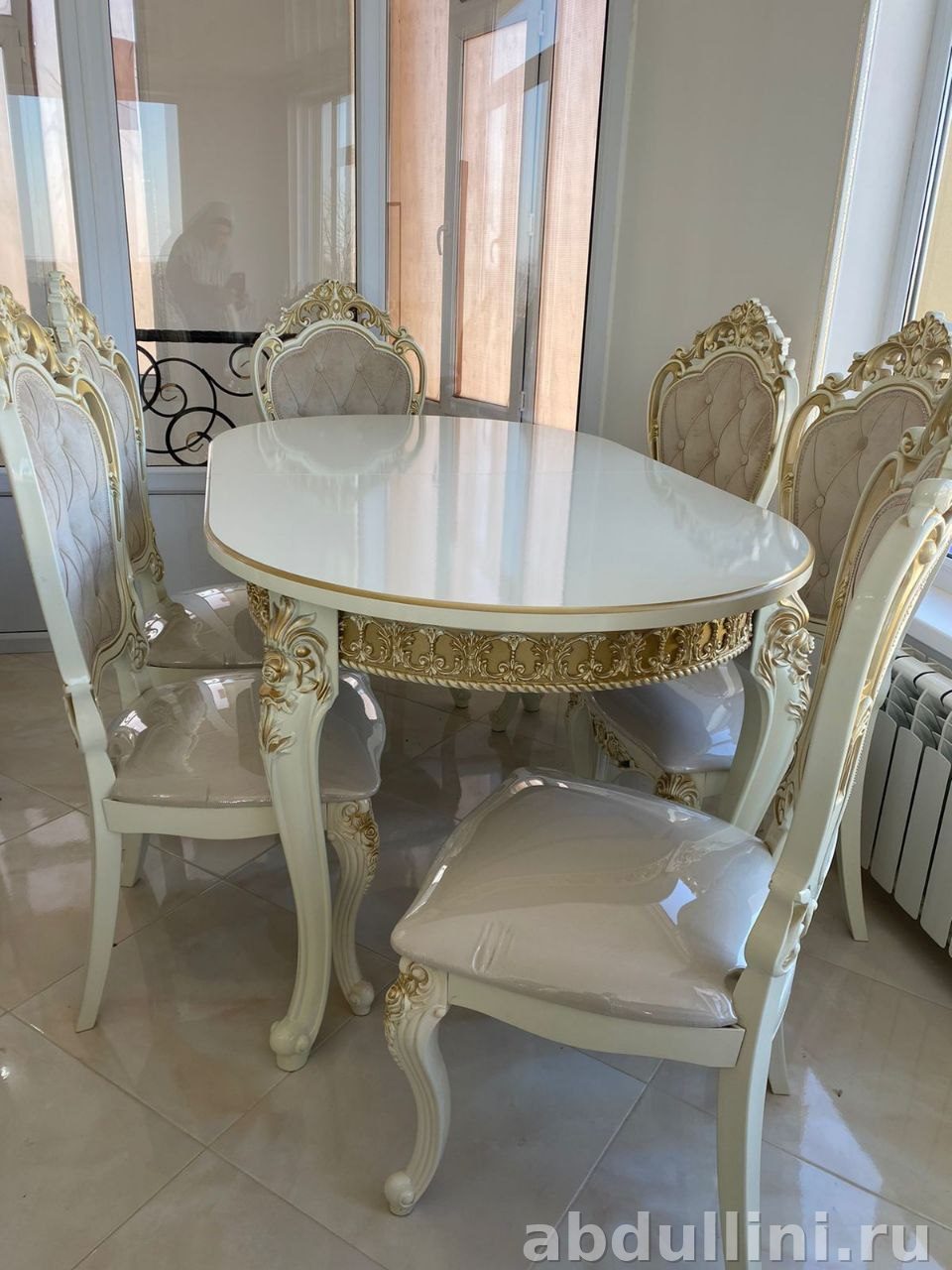 Обеденный стол «Роза» и стулья «Мини-Шейх» купить в Дагестане (раскладной) — купить в Дагестане — фото 1