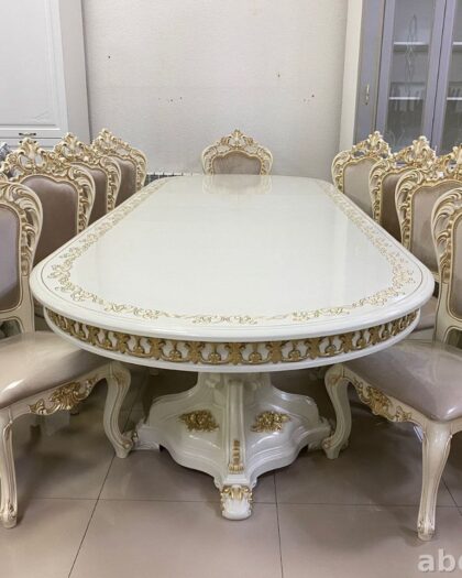 Обеденный набор 'Вавилон' с золотой патиной и резьбой в Дагестане — купить в Дагестане — фото 1