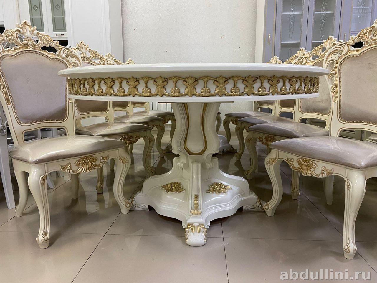 Обеденный набор 'Вавилон' с золотой патиной и резьбой в Дагестане — купить в Дагестане — фото 2