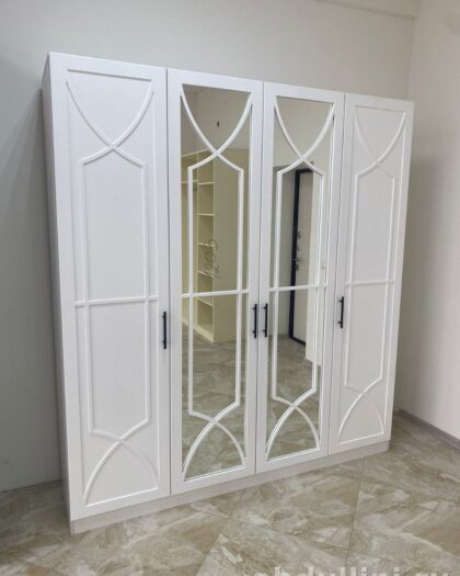 Шкаф-купе Люкс белый с зеркалами — купить в Дагестане — купить в Дагестане