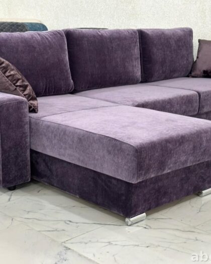 Диван Корфа 384: фиолетовый угловой с выдвижной секцией — купить в Дагестане — фото 1