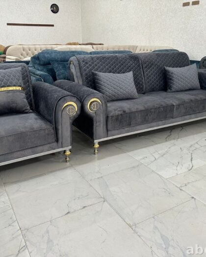 Мягкая мебель 387: диван и кресло в сером цвете купить в Дагестане — купить в Дагестане — фото 1