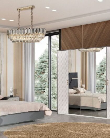 Гарнитур «Грация» 415 — неоклассика в белом и графите другой номер модели — купить в Дагестане