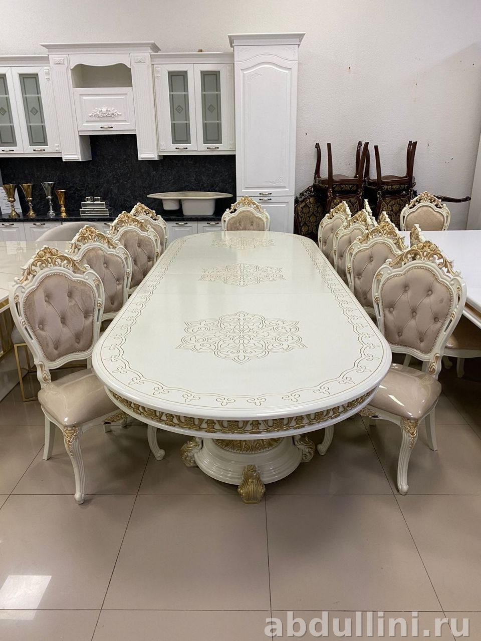 Обеденный стол Султан 570 и стулья Мини-Шейх купить в Дагестане (570 см) — купить в Дагестане — фото 1