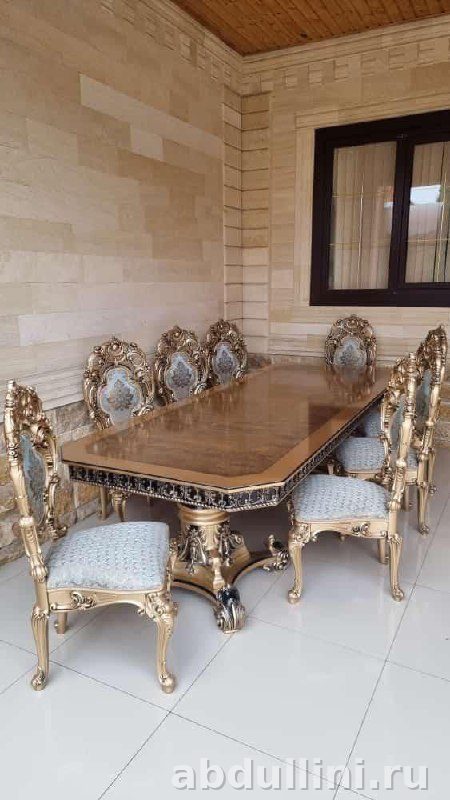 Стол раскладной Голд с 6 стульями Силик — купить в Дагестане Голд — купить в Дагестане