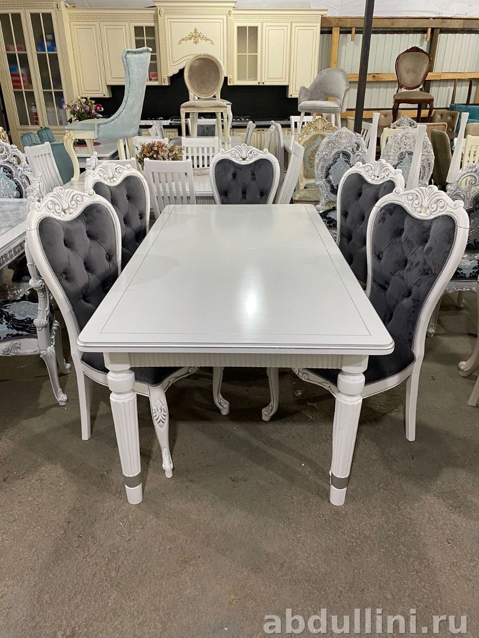 Купить стол и стулья в стиле неоклассика в Дагестане — комплект 6️⃣6️⃣0️⃣ (200/240) — купить в Дагестане — фото 1
