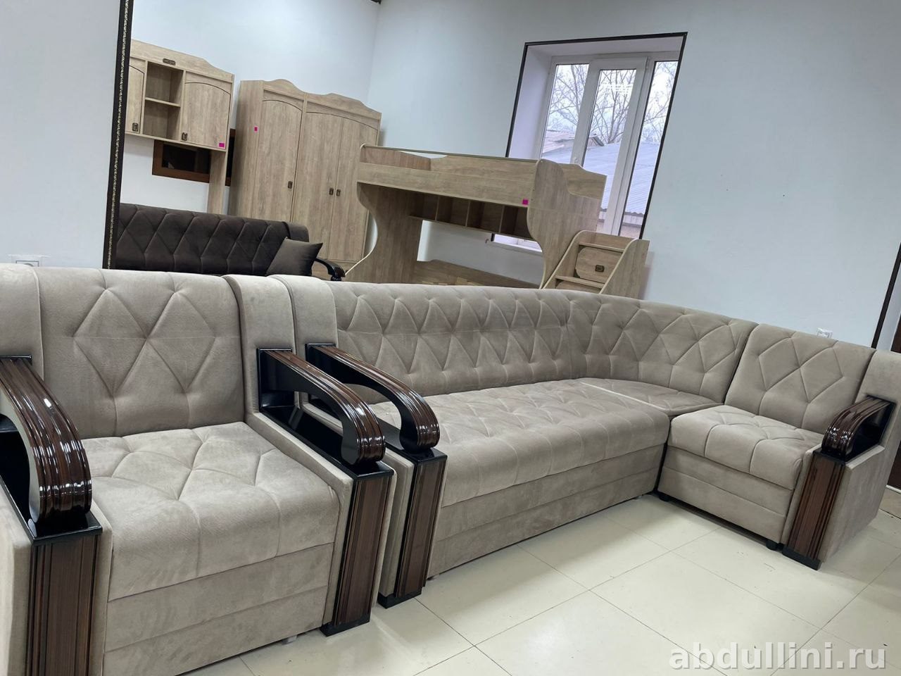 Угловой диван Маэстро 772 с креслом, капучино, Дагестан 772, капучино — купить в Дагестане