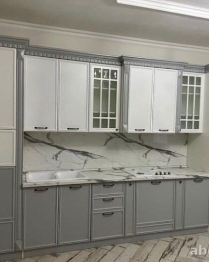 Кухонный гарнитур 861 в бело-сером цвете — купить в Дагестане — купить в Дагестане