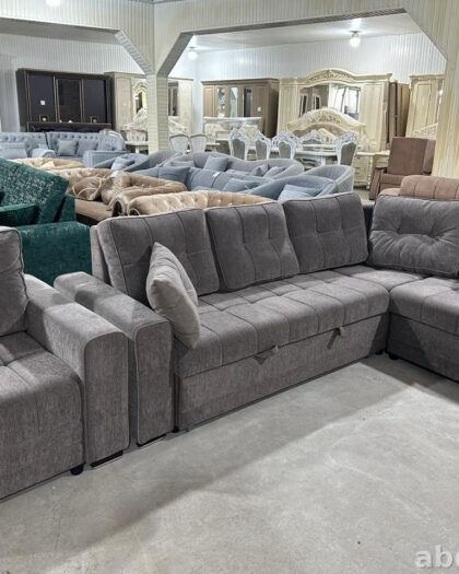 Угловой диван и кресло 938 серый — купить в Дагестане серый — купить в Дагестане