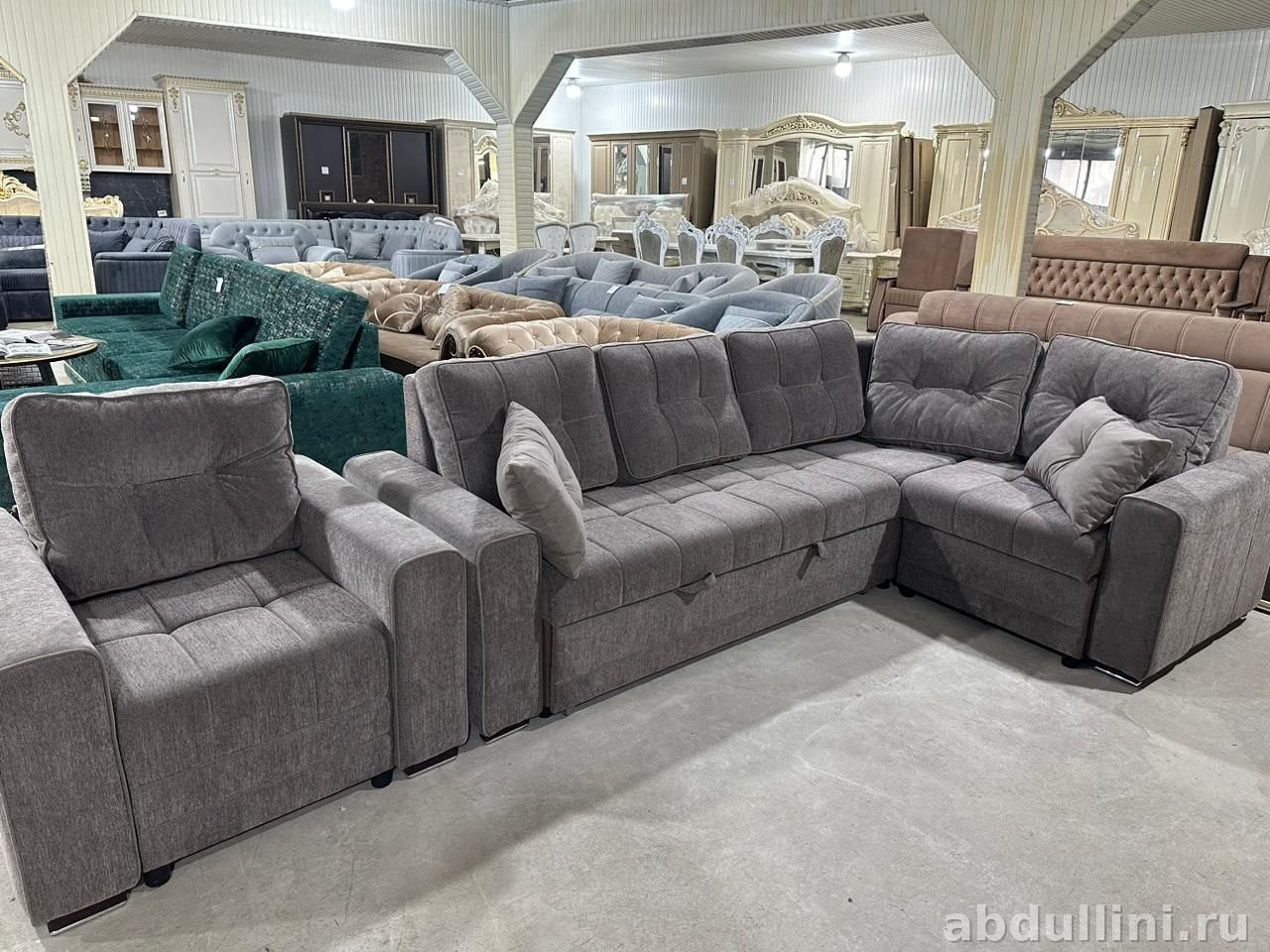 Угловой диван и кресло 938 серый — купить в Дагестане серый — купить в Дагестане