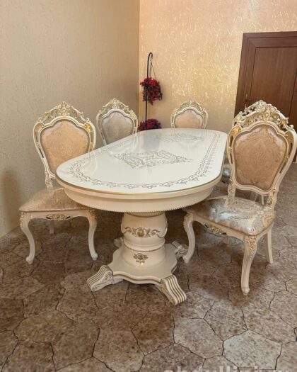 Обеденный комплект 970: стол и 4 стула в классическом стиле — купить в Дагестане