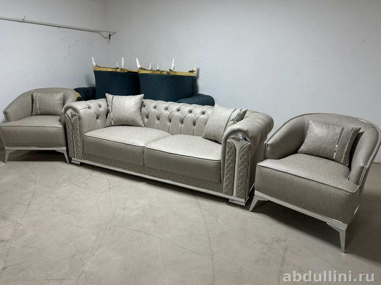 Комплект мягкой мебели 979: диван и два кресла в Дагестане (979)