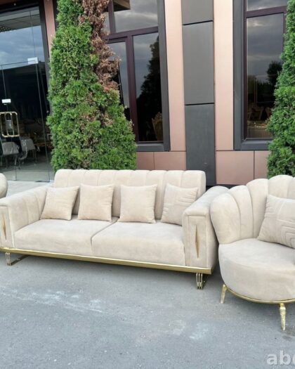 Диван и кресла РОМАШКА бежевого цвета в Дагестане — купить в Дагестане — фото 1